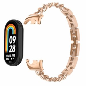 LuFiYa バンド For Xiaomi Smart Band 8 金属バンド、シャオミ スマートバンド8 時計バンド 金属製バンド 腕時計バンド ストラップ 脱