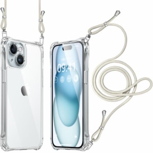 i Phone 15 ケース ショルダー クリア 耐衝撃 レンズ保護 アイフォン15 スマホケース 肩掛け 首かけ 斜めがけ 縄掛け カバー 調節可能な 