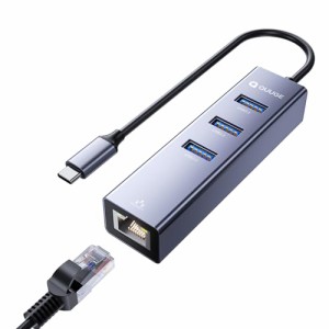 4in1 タイプC 有線LANアダプタ Switch対応 - QUUGE USB-Cハブ LANポート付き 1Gbps高速通信 USB3.0ポート増設 5Gbps高速データ転送 Switc