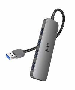 USB ハブ USB3.0 4ポート 拡張 【20cm 超小型・軽量設計】uniAccessories ハブ 5Gbps高速転送 キーボードとマウス、PC、MacBook Air、Mac