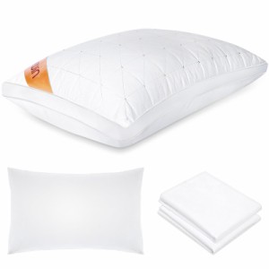 Anywin 枕 カバー２枚付き まくら ホテル仕様 高反発枕 安眠 快眠 丸洗い可能 立体構造