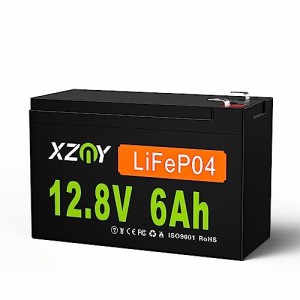 XZNY 12V 6Ah リン酸鉄リチウムイオンバッテリー 充電式バッテリー LiFePO4ディープサイクルバッテリー 5000回以上のサイクル寿命 10A BM