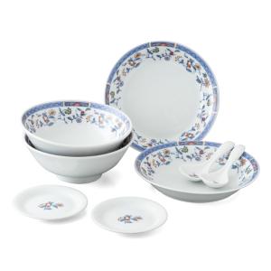青花食器（お皿、麺碗、器、調味料入れ、レンゲなど）