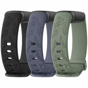 YGTBSR Fitbit Inspire HR/Fitbit Inspire 2 / Fitbit Inspire 交換バンド 花の刻印 Fitbit Inspire HR用替えベルト 取り替え スポーツ