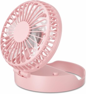 首掛け扇風機、HandFan ハンズフリー ポータブル 扇風機/卓上扇風機 USB充電式扇風機 小型せんぷうき ポータブル (Pink)