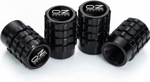 エアバルブキャップ OZ 車 バイク アルミ合金 軽量 腐食防止 ホイールドレスアップ ４個セット (OZ,ブラック)