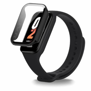 Xiaomi Smart Band 8 Active スマートウォッチ 対応 ケース+フィルム 一体型 （PCケース+強化ガラスフ） KONXISA 一体型 ケース フィルム