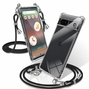 Google Pixel 6a ケース クリア ショルダー 耐衝撃 ピクセル6a カバー スマホケース 透明 織りストラップ付き 肩がけ 首掛け 紐付き カバ