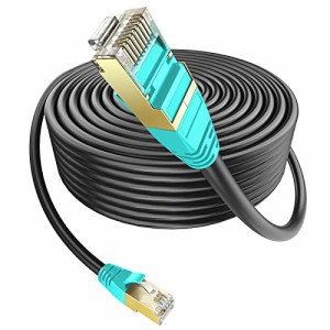 Ankuly LANケーブル 屋外用 ランケーブル CAT6準拠 PoE対応 45m コネクタ付き カテゴリ6 業務用(グリーン)