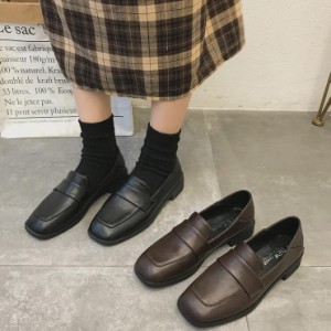 ローファー レディース靴キッズ フォーマル靴 学生 制服 学生靴通学靴パンプスリクルート フラットアーモンドトゥ女子高生厚底女の子卒業