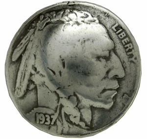 コインコンチョ インディアンヘッド 5セント レプリカ [ 通常ネジ ][bs9181a]