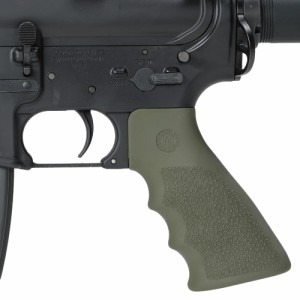 HOGUE ガングリップ AR15/M4/M16用 ラバー製 ビーバーテイル無し フィンガーグルーブ付き [ オリーブドラブグリーン ][hog15001]