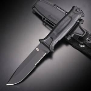 GERBER ストロングアーム 1059 ハンティングナイフ 半波刃 [ ブラック ][ra03984]