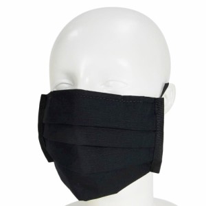 プリーツマスク フィルターポケット付き 調整可能 布マスク [ ブラック ][ra13870]