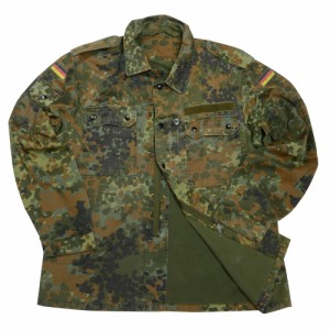 ドイツ軍放出品 コンバットジャケット 国旗パッチ付き フレクター迷彩 [ サイズ8 / 破損あり ][ra15474]