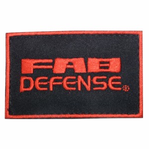 FAB DEFENSE ミリタリーワッペン LOGOマーク 刺繍 ベルクロワッペン [ ブラック&レッド / 大 ][ra18291]