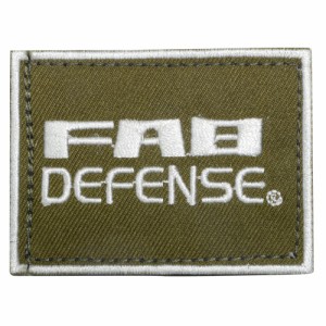 FAB DEFENSE ミリタリーワッペン LOGOマーク 刺繍 ベルクロワッペン [ オリーブドラブ&ホワイト / 小 ][ra18294]