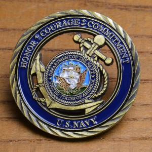 チャレンジコイン 紋章 アメリカ海軍省 記念メダル[rev434616]
