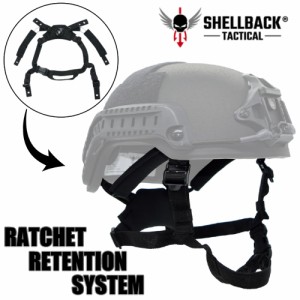 SHELLBACK TACTICAL ヘルメット用ストラップ ワイヤー内蔵 ラチェットダイヤル式[sbtdrhbk]