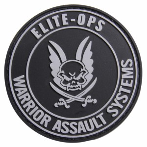 WARRIOR ASSAULT SYSTEMS パッチ ロゴマーク 丸型 ベルクロ ラバー製 [ ブラック ][weorrlsblk]