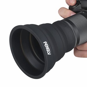 改良バージョン レンズフード 52mm-55mmレンズ用 夜景撮影 窓ガラスの映り込みを防止 簡単装着 一眼レフ 望遠レンズ 柔軟性 水洗い FENGL
