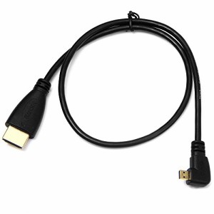 Cablecc直角90度マイクロHDMI-HDMIオスHDTVケーブル（携帯電話、タブレット、カメラ用）