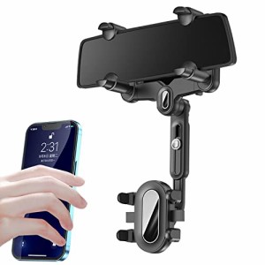 Seltureone 2022年新版 バックミラー スマホホルダー 車載携帯電話ホルダー バックミラーアクセサリー 360°回転可能 多機能 360°伸縮式