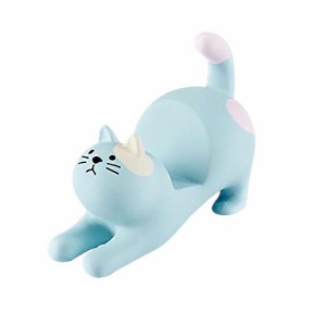 [Queen-b] 猫 スマホ スタンド かわいい インテリア 携帯 電話 スマートフォン 卓上 ホルダー アニマル 動物 充電 雑貨 グッズ (ブルー)