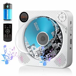 FELEMANポータブルCDプレーヤー壁掛け&卓上置き式CDプレーヤーBluetooth/CD/FM/USB/AUX五モード対応CDラジオ +10スキップ機能 5EQエフェ