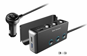 JAPAN AVE.(ジャパンアベニュー)  Quick Charge 3.0 搭載  シガーソケット 3連 USB (最大8.5A/5V) スマートIC 急速充電 増設 カーチャー