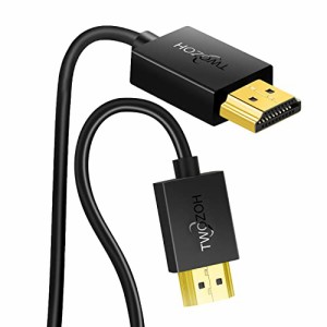 Twozoh フレキシブル &スリム HDMI ケーブル ソフト & 超薄型 HDMI ケーブル 短 4K@60Hz/2160P/1080P 0.3M