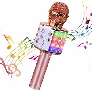 ShinePick カラオケマイク ノイズキャンセリング エコー機能搭載&伴奏機能 録音可能 音楽再生 家庭カラオケ Android/iPhoneに対応 (ロー