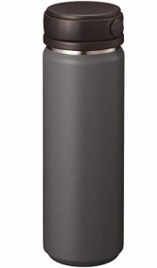 ゴーウェル Zalatto マグボトル 直飲み サーモ ステンレスボトル 真空断熱 保温 保冷 水筒 (ハンドル フック付き)M 500ml グレー (メンズ