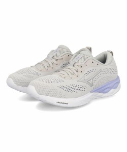 mizuno ミズノ WAVE REVOLT 2 WIDE レディーススニーカー【軽量/幅広3E】(ウエーブリボルト2ワイド) J1GD2185 04 グレー/シルバー/パープ