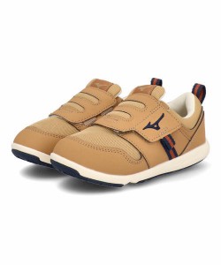 mizuno ミズノ PLAMORE KIDS 2 キッズシューズ  脱ぎ履き簡単(プレモアキッズ2) C1GD2233 07【EC】 キャメル/ネイビー