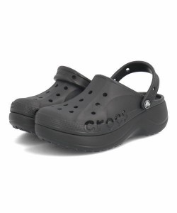 crocs クロックス BAYA PLATFORM CLOG【2WAY】厚底レディースサンダル クロッグ サボ(バヤプラットフォームクロッグ) 208186 001 ブラッ