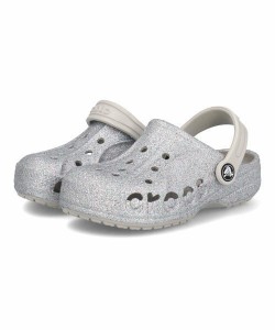 crocs クロックス BAYA GLITTER CLOG K【2WAY】キッズサンダル サボ クロッグ(バヤグリッタークロッグキッズ) 207015 040 シルバー