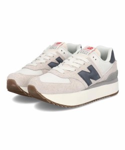 new balance ニューバランス WL574Z レディーススニーカー 厚底シューズ (574+) 713574 QA ライトグレー/ネイビー