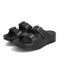 TELIC テリック W-BUCKLE2 メンズ レディース リカバリーサンダル【軽量】厚底 ユニセックス 男女兼用(Wバックル2) 9116 ブラック