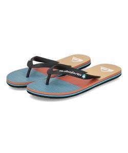 QUIKSILVER クイックシルバー MOLOKAI STRIPE メンズビーチサンダル(モロカイストライプ) AQYL101361 XKNN ブラック/オレンジ/オレンジ