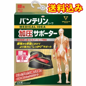 バンテリンコーワサポーター　腰用固定タイプ　男女性用　ふつうサイズ（胴囲65-85cm）ブラック　1枚入