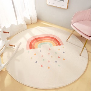 3デザイン虹100cmレインボーマット絨毯おしゃれかわいい韓国雑貨インテリアシンプル室内ラグカーペット大きい子ども部屋キッズムートン北