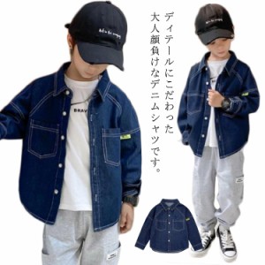 デニムシャツ キッズ デニムジャケット 子供 男の子 Gジャン 子供服 羽織キッズ ベビー マタニティ キッズファッション トップス シャツ 