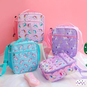 ユニコーン ランチバッグ 子供 ショルダー 学生 ガール ショルダー バッグ アイスバッグ お弁当 通園バッグ 保育園