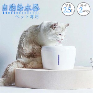 ペット 自動給水器 犬 猫 水飲み器 2L 循環式 静音 ろ過フィルター 噴水 滝 おしゃれ いぬ ねこ