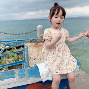 子供服 キッズ服 ベビー服 キッズワンピース ワンピース フレア フラワー 子供 こども キッズ ベビー 夏 サマー 可愛い かわいい カジュ