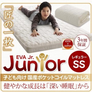 マットレス セミシングル 1人暮らし ワンルーム 子どもの睡眠環境を考えた 日本製 安眠マットレス 抗菌 薄型 軽量　ジュニア 国産ポケッ