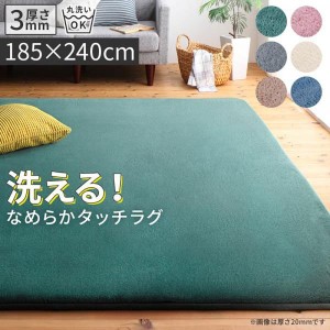 ラグ マット 絨毯 おしゃれ 厚みが選べる ニュアンスカラーの洗えるシャギーラグ 厚さ3mm 185×240cm