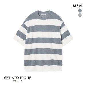 ジェラートピケ オム メンズ スムーズィーlite2ボーダープルオーバー ジェラピケ パジャマ ルームウェア gelato piq 20%OFF 送料無料