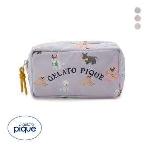 ジェラートピケ SUMMER DOG総柄ポーチ ジェラピケ gelato pique